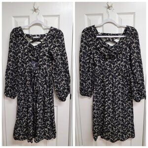 Floral print long sleeve midi dress, NWOT